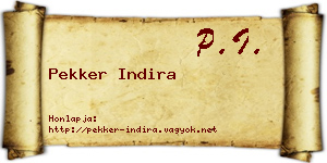 Pekker Indira névjegykártya